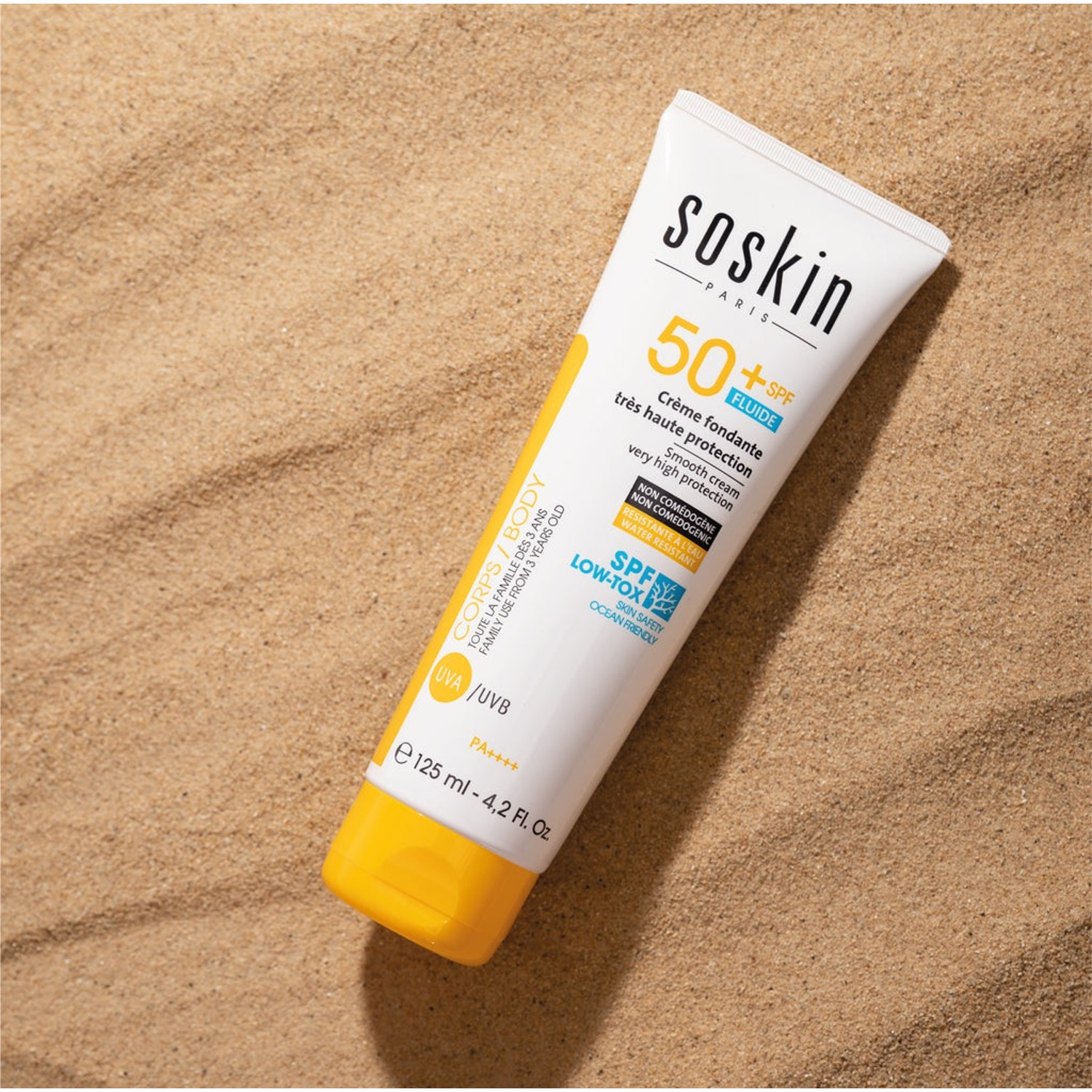 Сонцезахисний крем для обличчя та тіла SPF50+ SOSKIN Smooth Cream Body&Face Very High Protection SPF50+