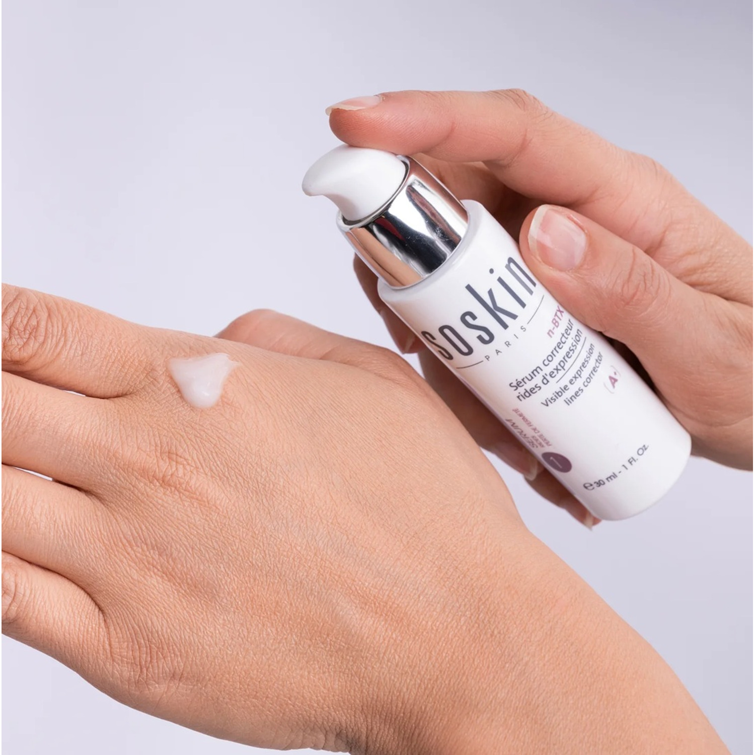 Сироватка проти зморшок з ботокс ефектом SOSKIN n-BTX Visible Expression Lines Corrector