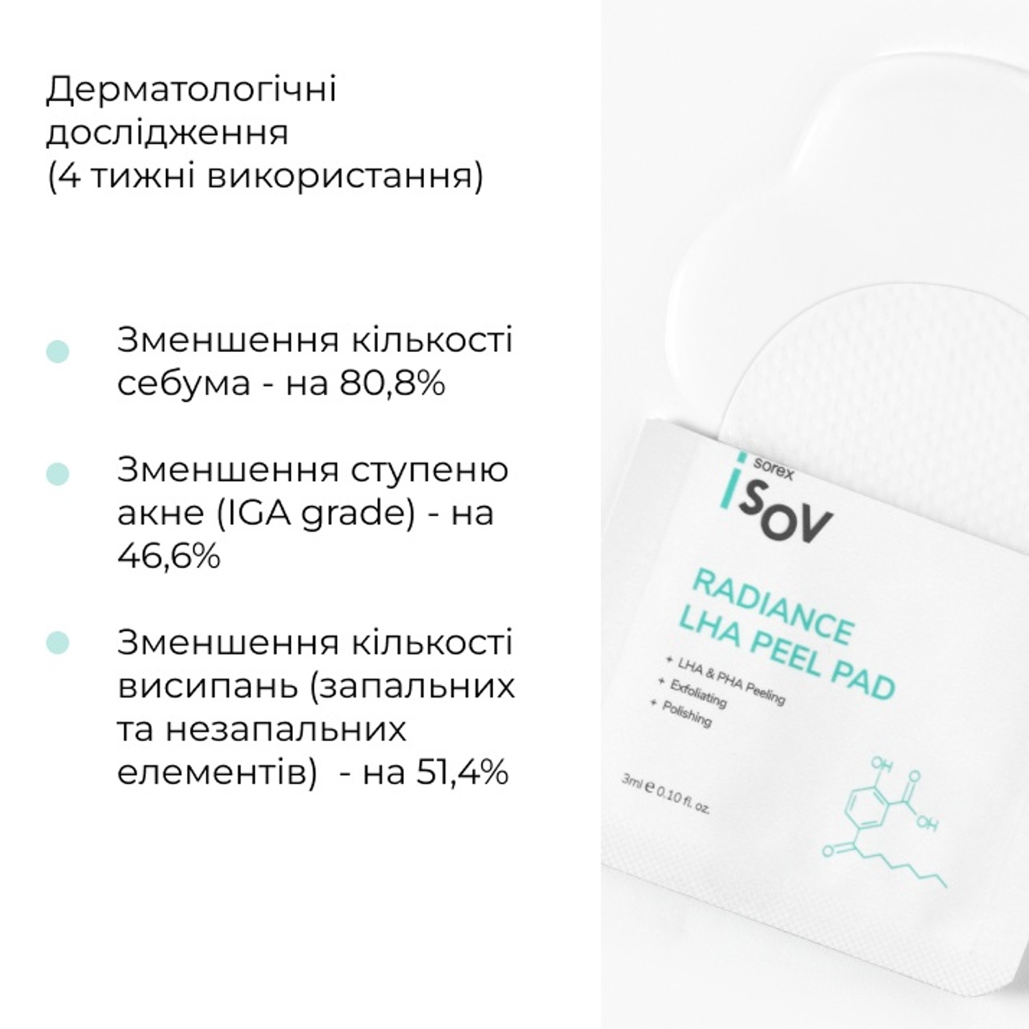 Эксфолирующие пилинг-падсы Isov Sorex Radiance LHA Peel Pad