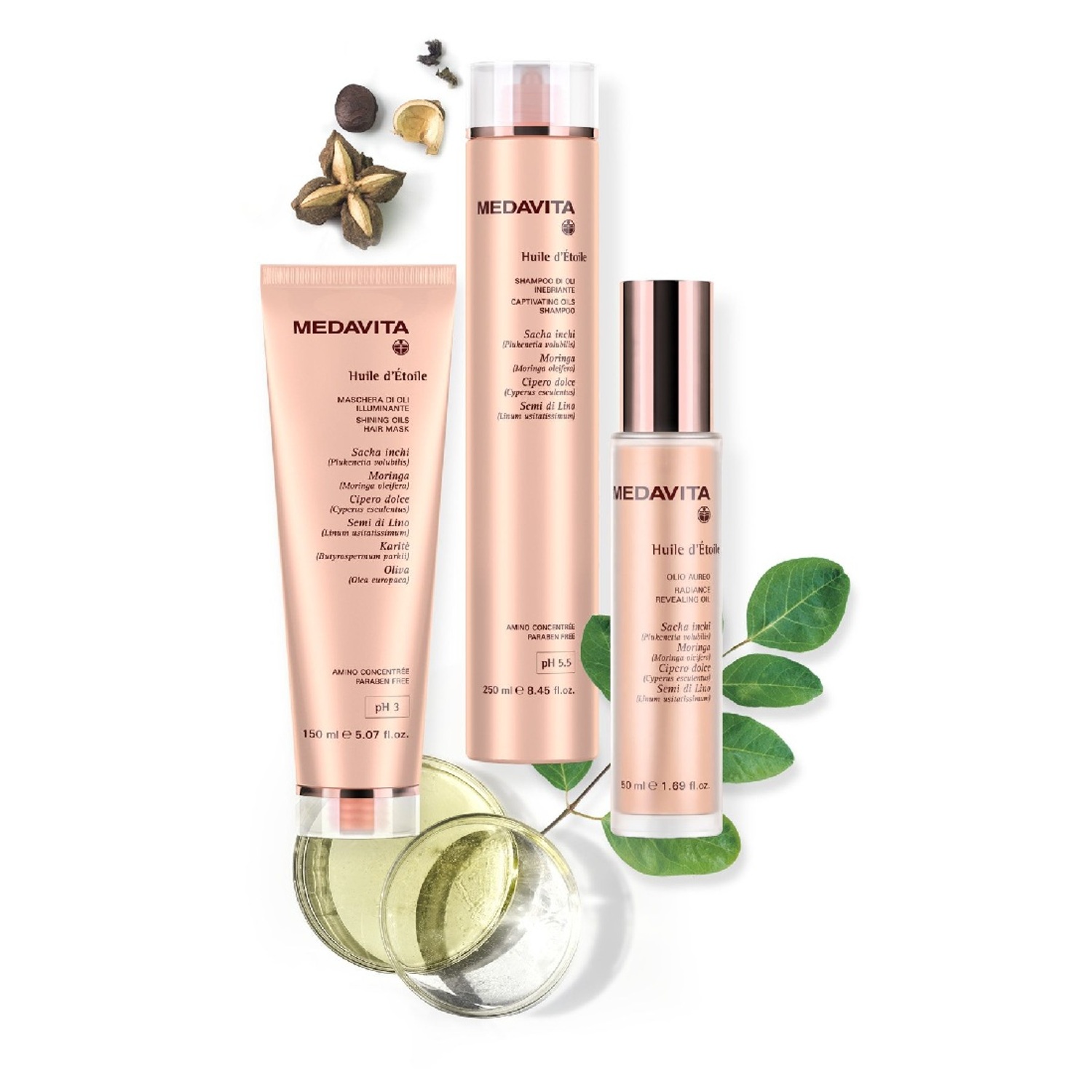 Шампунь збагачений оліями з антиоксидантною дією Medavita Huile D'etoile Shampoo Di Oil Inebriante Шампунь збагачений оліями з антиоксидантною дією Medavita Huile D'etoile Shampoo Di Oil Inebriante