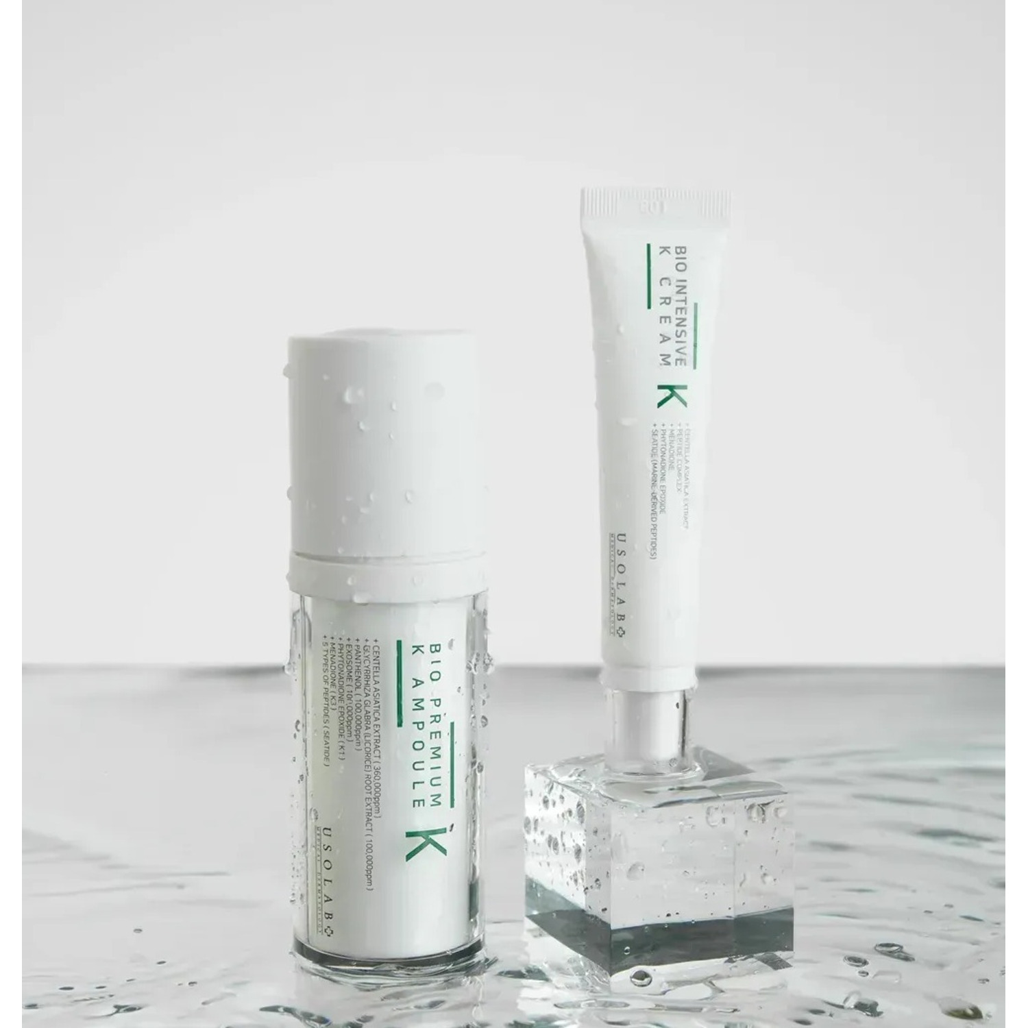 Заспокійлива, протизапальна та омолоджуюча кремова сироватка Usolab Bio Premium K Ampoule