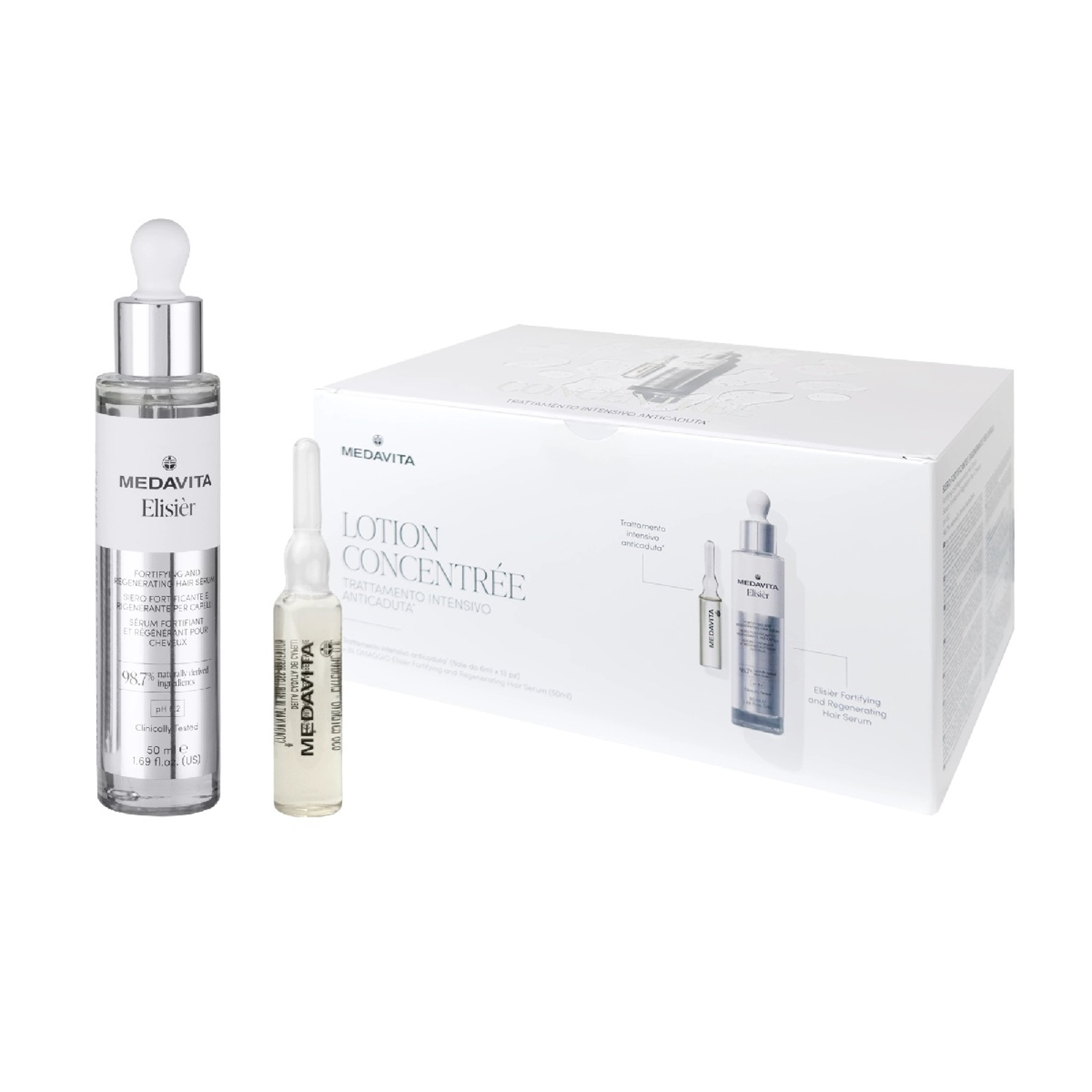 Набір для профілактики та боротьби із випаданням волосся Medavita Lotion Concentrée & Elisièr