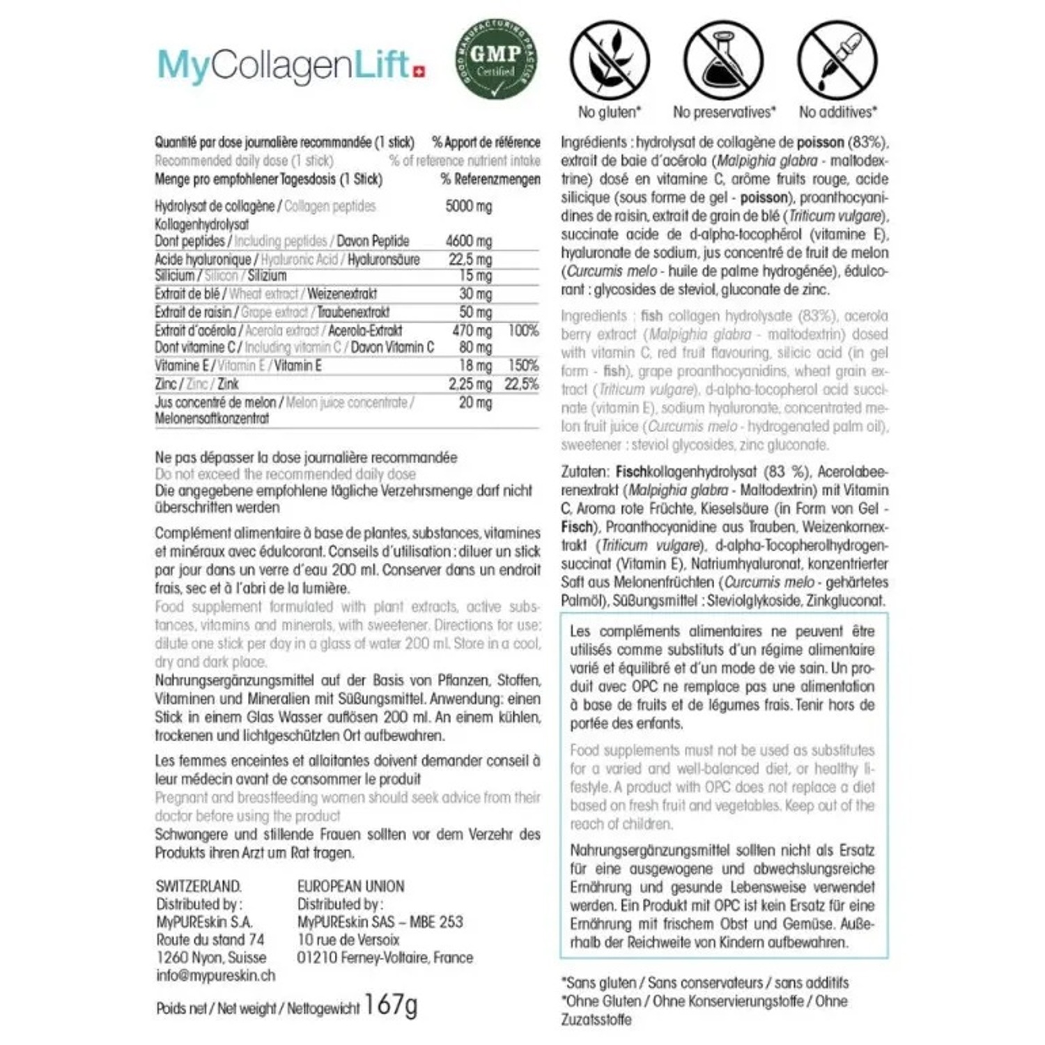 Морський колаген для молодості шкіри та здоров’я суглобів MyPureSkin My Collagen Lift