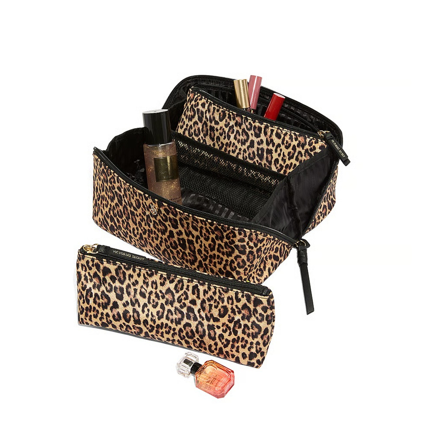 Косметичка Victoria's Secret 3-Piece Makeup Bag Leopard