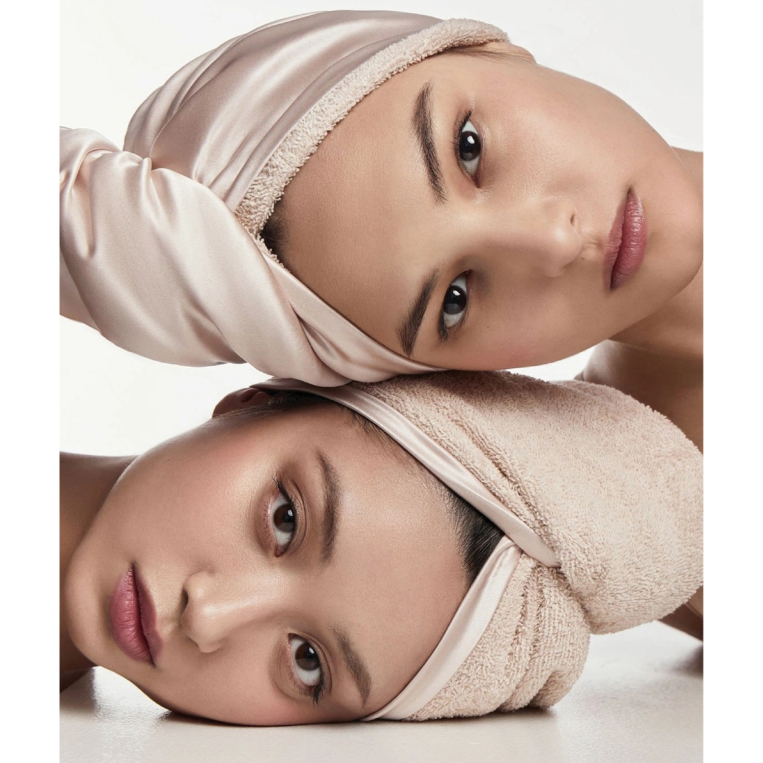 Шелковое полотенце-тюрбан с бахромой Mon Mou Soft Silk Turban Nude
