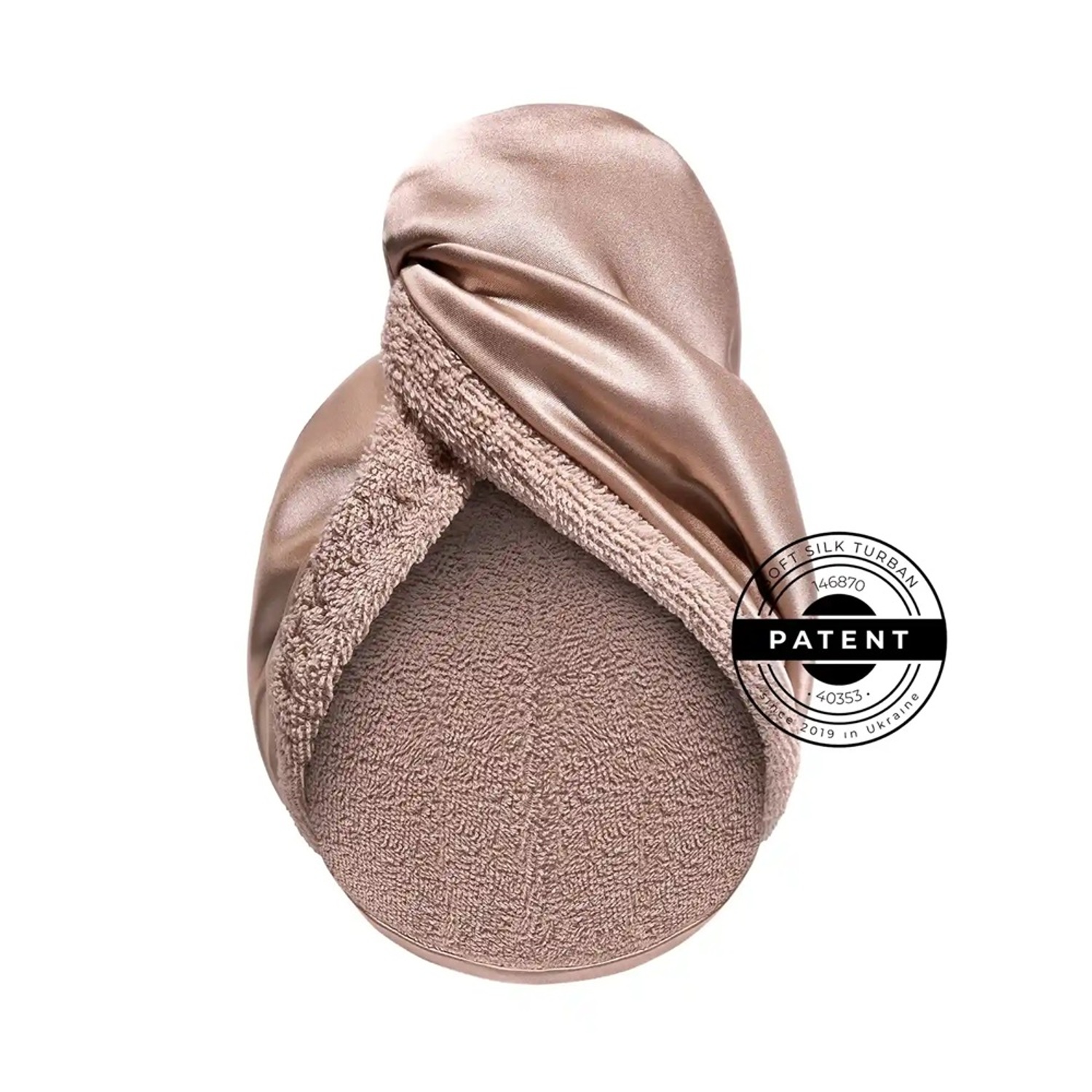 Шелковое полотенце-тюрбан с бахромой Mon Mou Soft Silk Turban Beige