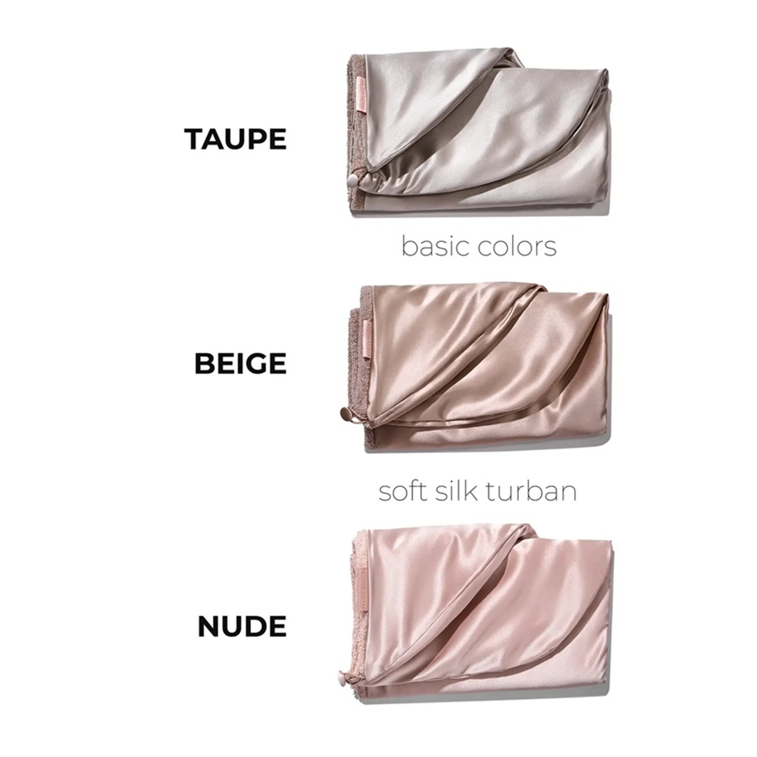 Шелковое полотенце-тюрбан с бахромой Mon Mou Soft Silk Turban Beige