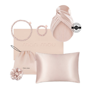 Набор шелковых аксессуаров с натуральным 100% шелком Mon Mou Soft Silk Set Nude