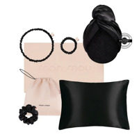 Набор шелковых аксессуаров с натуральным 100% шелком Mon Mou Soft Silk Set Black