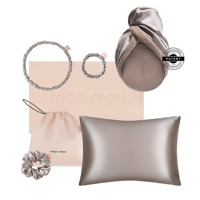 Набор шелковых аксессуаров с натуральным 100% шелком Mon Mou Soft Silk Set Taupe