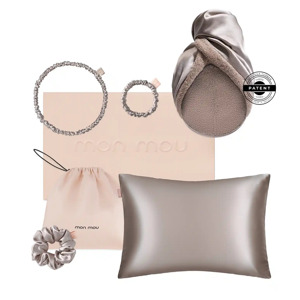 Набор шелковых аксессуаров с натуральным 100% шелком Mon Mou Soft Silk Set Taupe