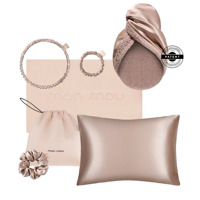 Набор шелковых аксессуаров с натуральным 100% шелком Mon Mou Soft Silk Set Beige